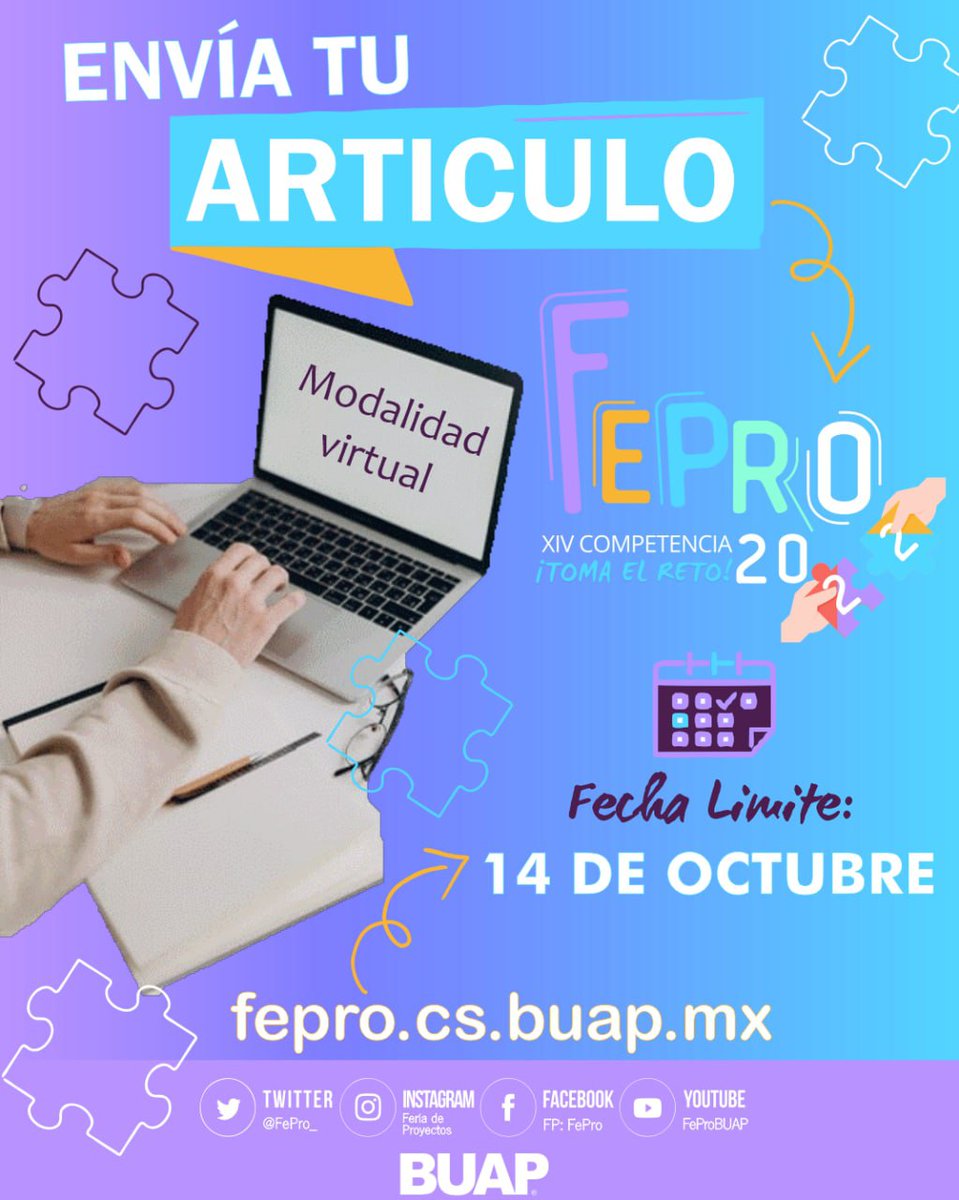 FePro_'s tweet photo. Uno de los pasos formales al finalizar tu proyecto o prototipo en esta segunda etapa, es describirlo de una forma entendible para todos aquellos interesados en aprenderlo o desarrollarlo. 
Envía tu artículo antes del 14 de Octubre desde la página oficial de FEPRO 2022: https://t.co/IVlR2Fpl2s