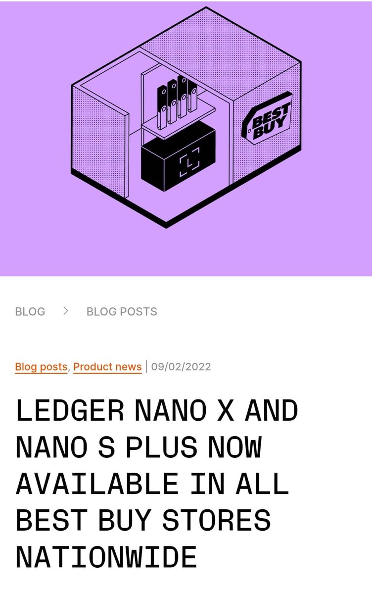 Confti_'s tweet photo. Great news for Crypto adoption and, of course, better security.
I'm assuming they don't allow returns in @Bestbuy for these. ๐
#NFTs #NFTCommunity #CONFTI #DAO #Metaverse #cryptosecurity
#Ledger #cryptowallet #bestbuy https://t.co/swkUXbeL8H