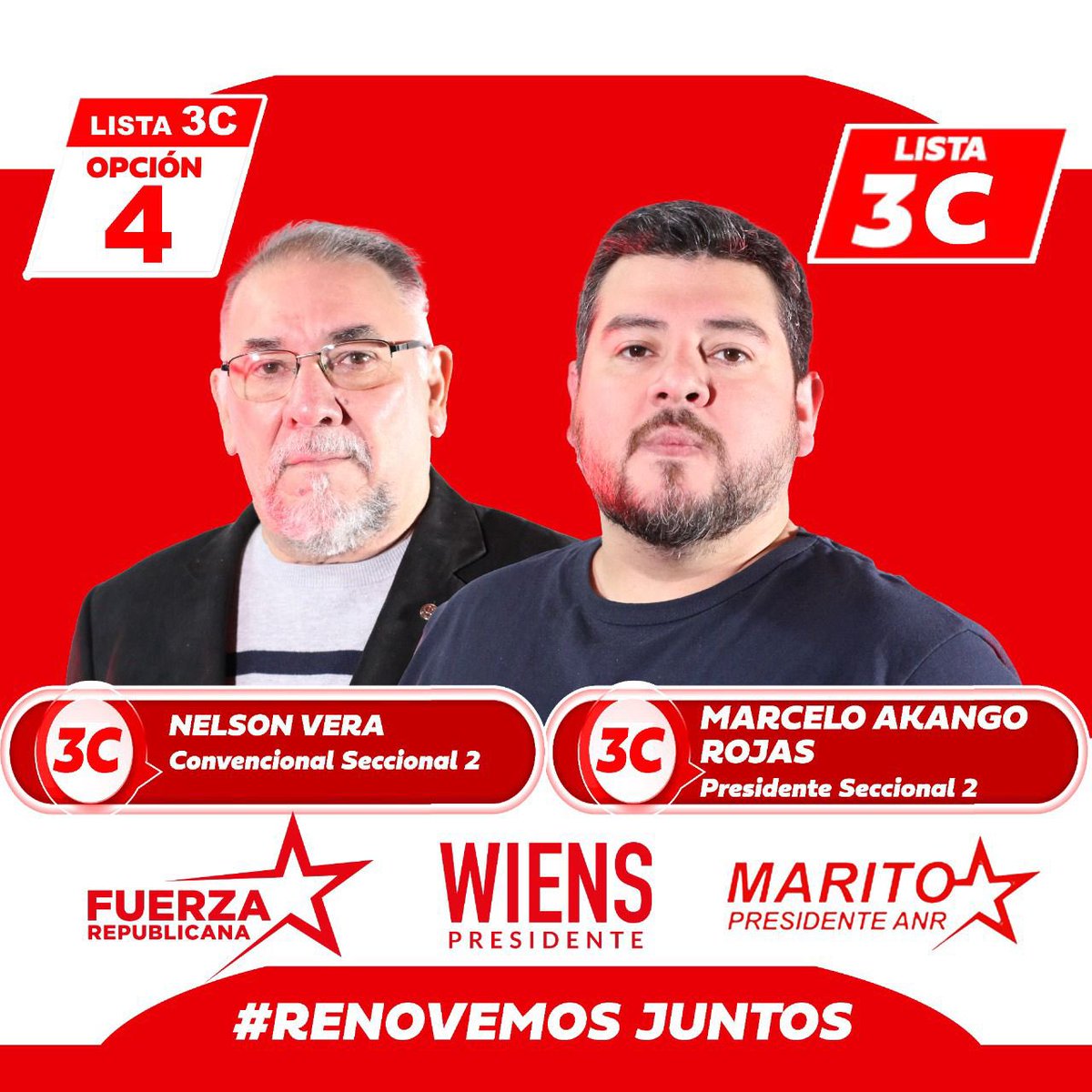 Les espero a mis amigos el día de la votación y que me apoyen como Convencional de la Seccional nro 2. Lista 3 C, opción 4.