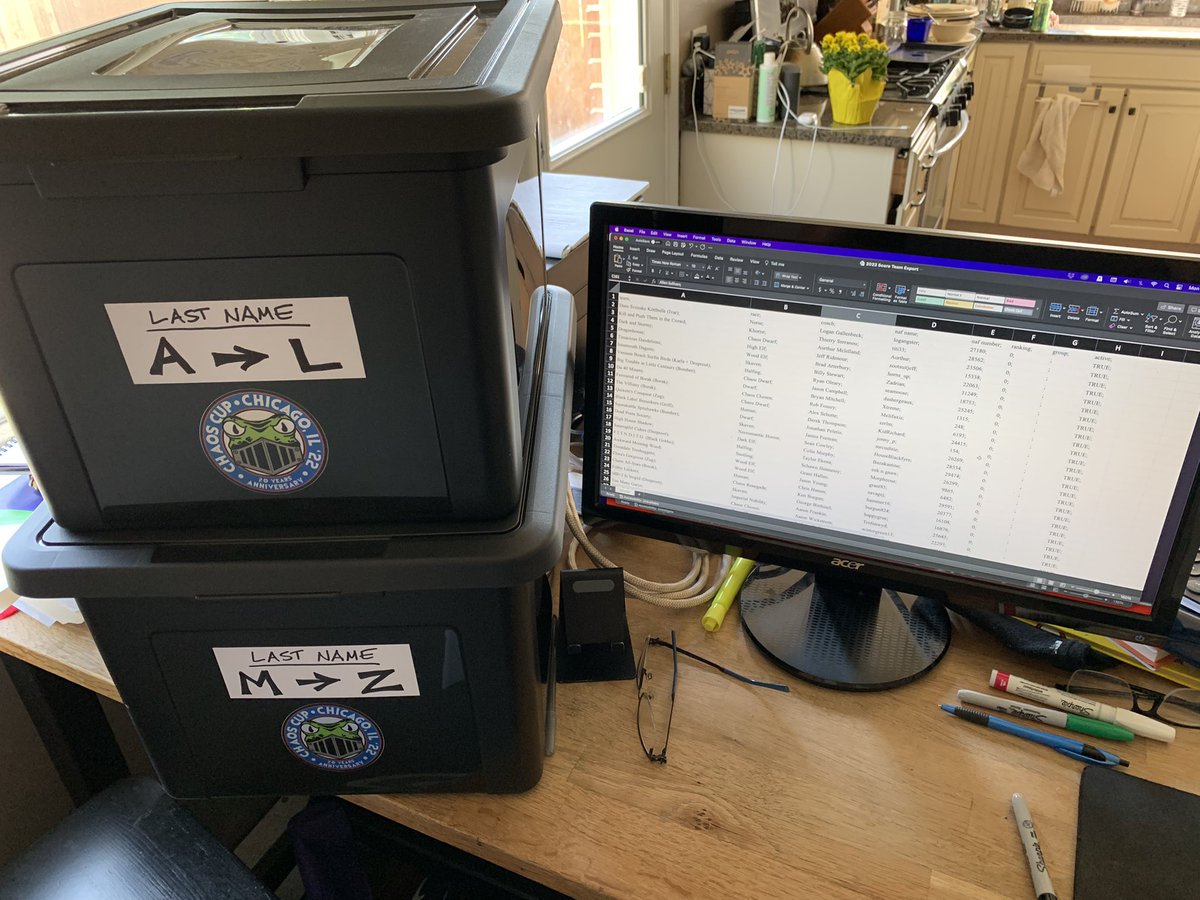 161 Rosters and Welcome packets (incl odd-man-out)… and an Excel file for Score worthy of <a href="/sann0638/">Mike (sann0638)</a> for easy <a href="/OfficialNAF/">The NAF</a> entry 😎