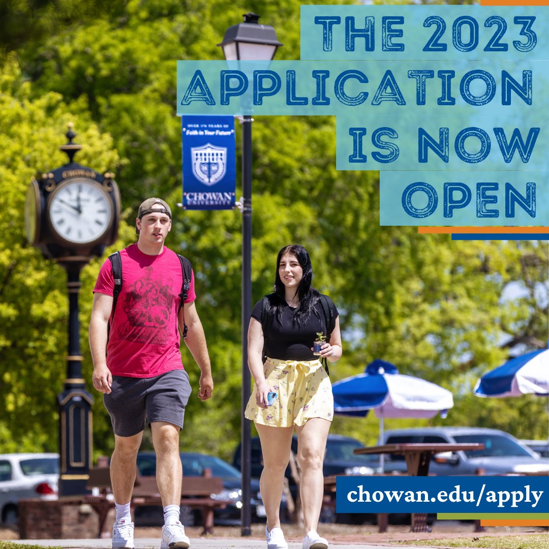 ChowanU's tweet photo. The 2023 application for admission is now open!  Apply now for spring or fall at https://t.co/XHfAiYIAvP. https://t.co/Fk47N613ms