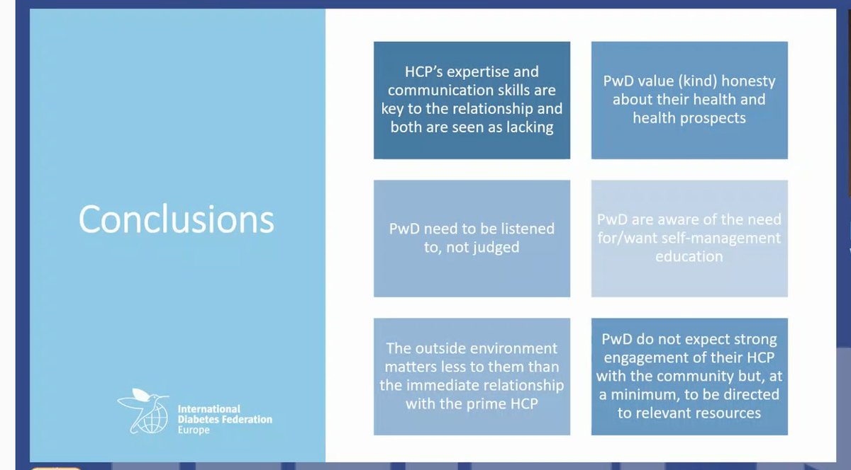 Hasta hace no mucho, en conferencias científicas como #EASD2022 voz de las personas con #diabetes prácticamente no aparecía. Destacable q c/vez tengamos más espacio y se nos escuche con + atención.
"Las personas con diabetes necesitan ser escuchados y no juzgados" <a href="/IDFEuropeBXL/">IDFEurope / Diabetes</a>