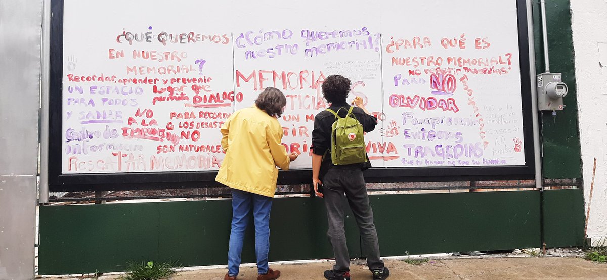 "En un ideal de #NuestroMemorial tendríamos un centro seguro y equipado para autogestionar la respuesta ante el siguiente gran sismo [...]Un espacio donde la memoria forje una verdad que no repita mentiras, con justicia que detenga la impunidad..."
<a href="/ssbeltran/">Sergio</a>