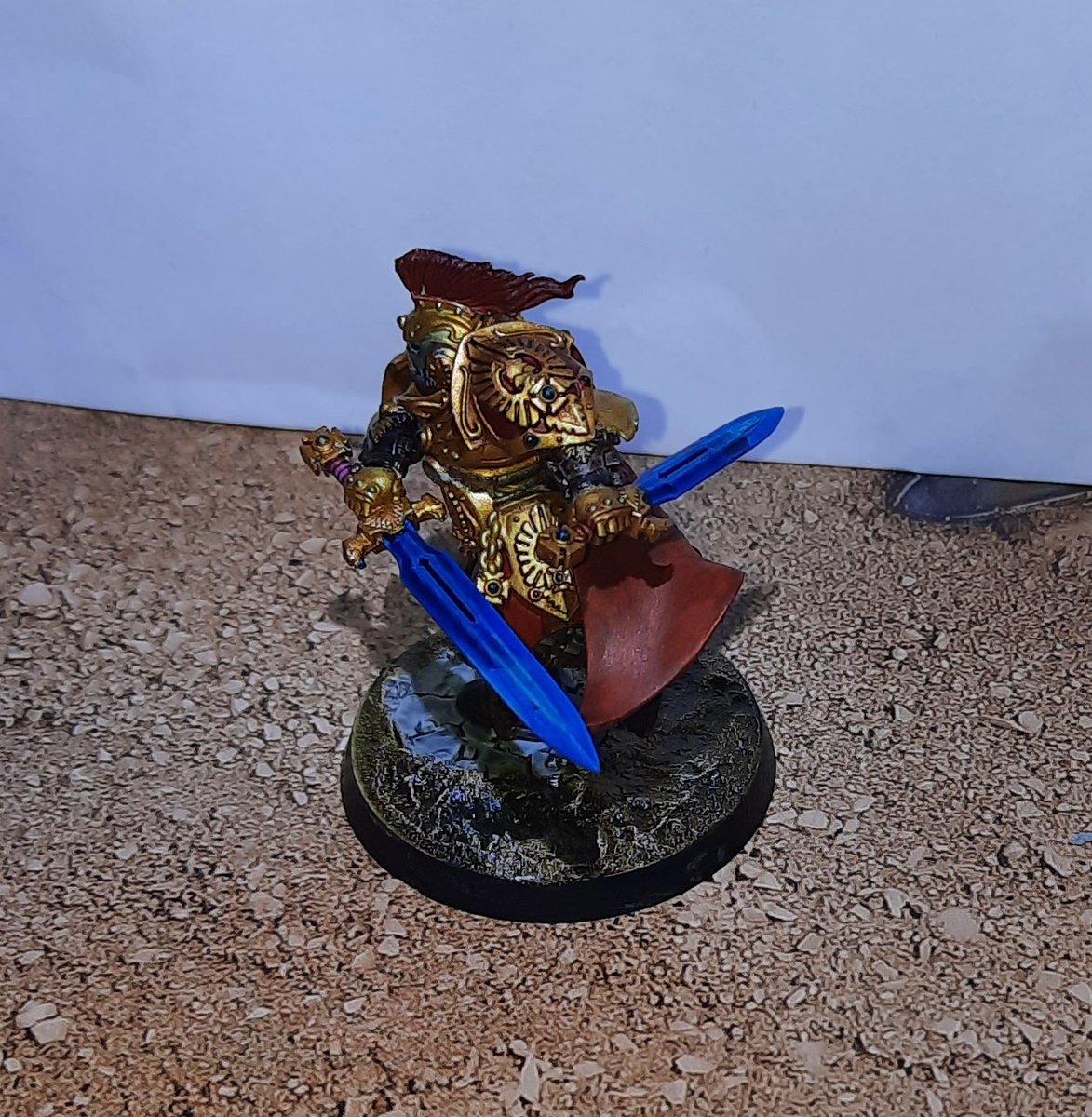 The Custodes Blade Champion is now ready to join in the ranks for the Emperor. #hobbystreak 415
#WarhammerCommunity #wepaintminis #warhammer40k #PaintingWarhammer #Warmongers 
#adeptuscustodes