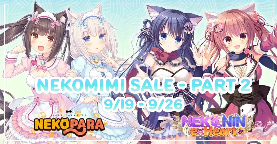 Denpasoft_pr's tweet photo. Neko Maids or Neko Ninjas? Or perhaps both? The choice is yours! 😼
NEKOPARA and NEKO-NIN are both on sale this week! Save up to 60% on Select titles: https://t.co/92itGAnXzB https://t.co/9KgWLLHBtE