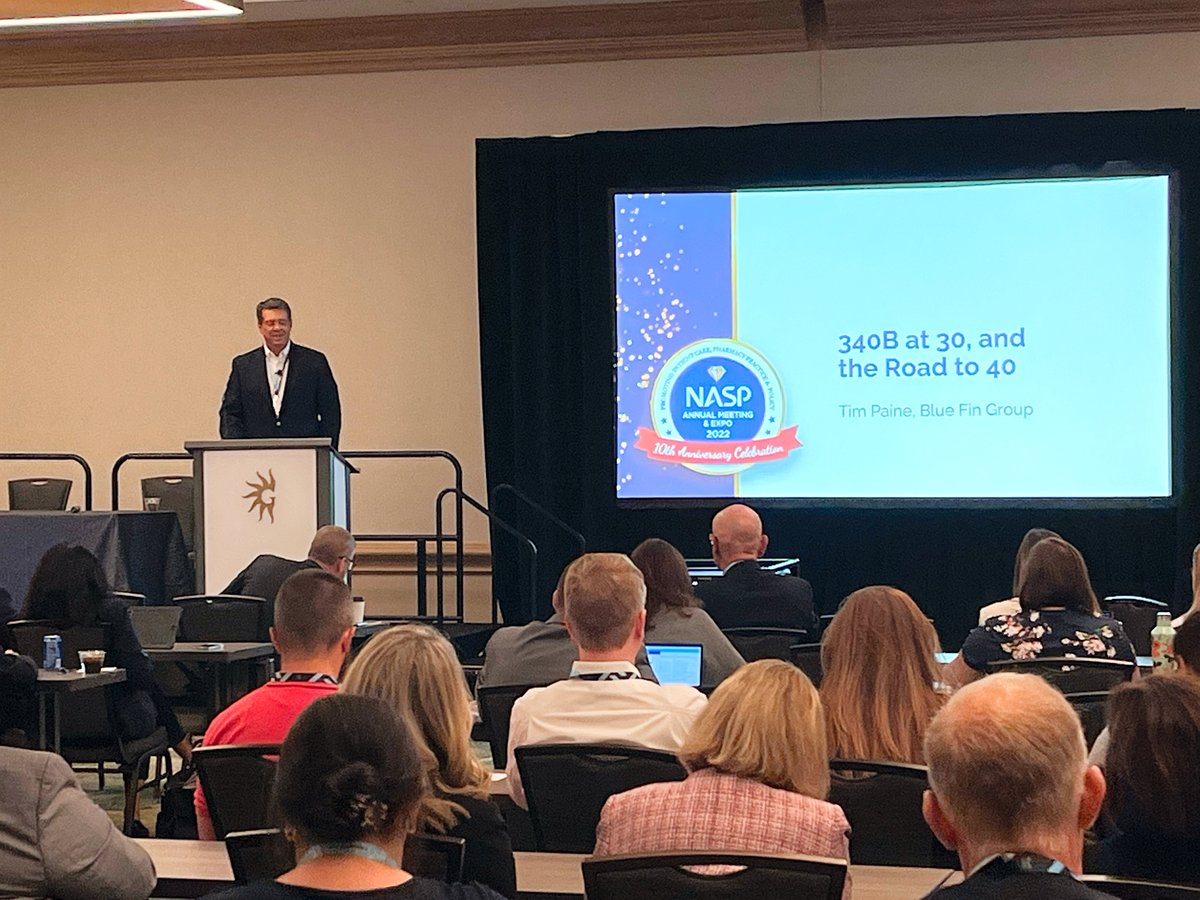 Tim Paine from <a href="/bluefingroup/">Blue Fin Group, an IntegriChain Company</a> discussing #340B at #NASPAnnual. #thisisNASP, <a href="/Rx_Specialty/">NASP</a>, @IntegriChain, #pharmacy, #Pharmaceutical, #pharmacists, #pharmajobs, #bluefingroup