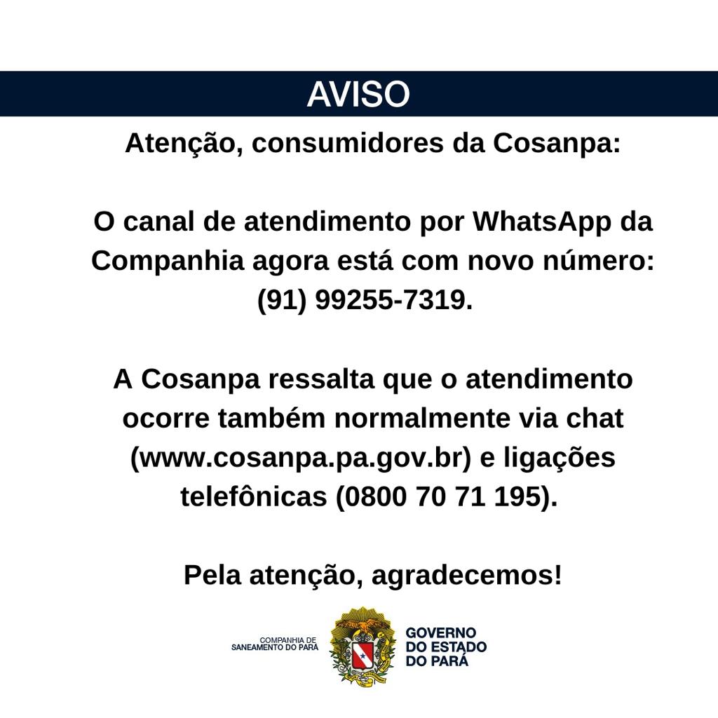 CosanpaSAC's tweet photo. 📲 Atenção, consumidores da Cosanpa. Um recado para vocês, chama no Zap e para de perturbar aqui no Twitter. https://t.co/jnsJEDc5va