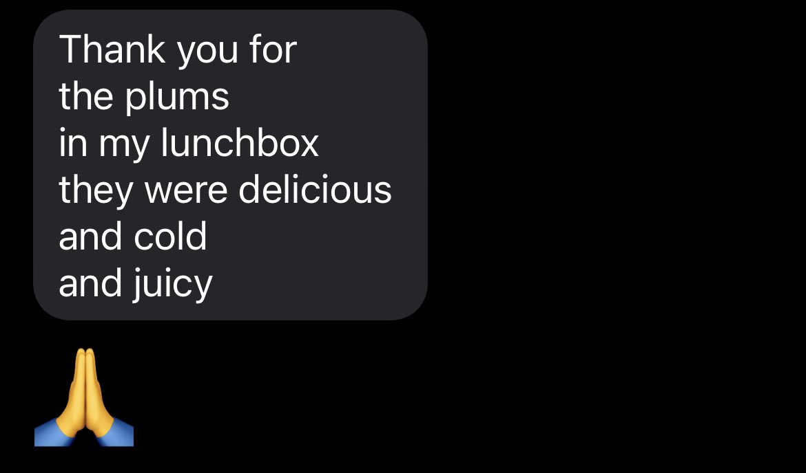 map_entertainme's tweet photo. So I put plums in my wife’s lunchbox today and then I got this https://t.co/VxNqaRxCnc