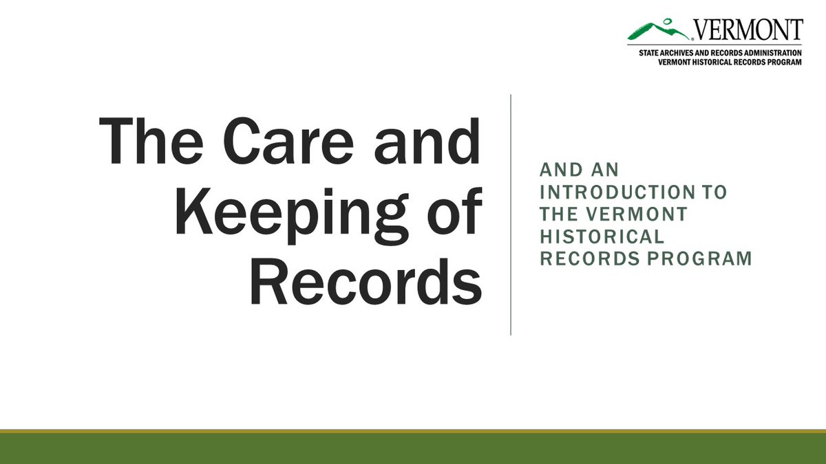 rovingarchivist's tweet photo. Attending the VT Municipal Clerks' and Treasurers' Association conference? Check out our panel at the end of today on the care and keeping of records...and play some games! #LearnAllAboutIt https://t.co/kf0j369C8U