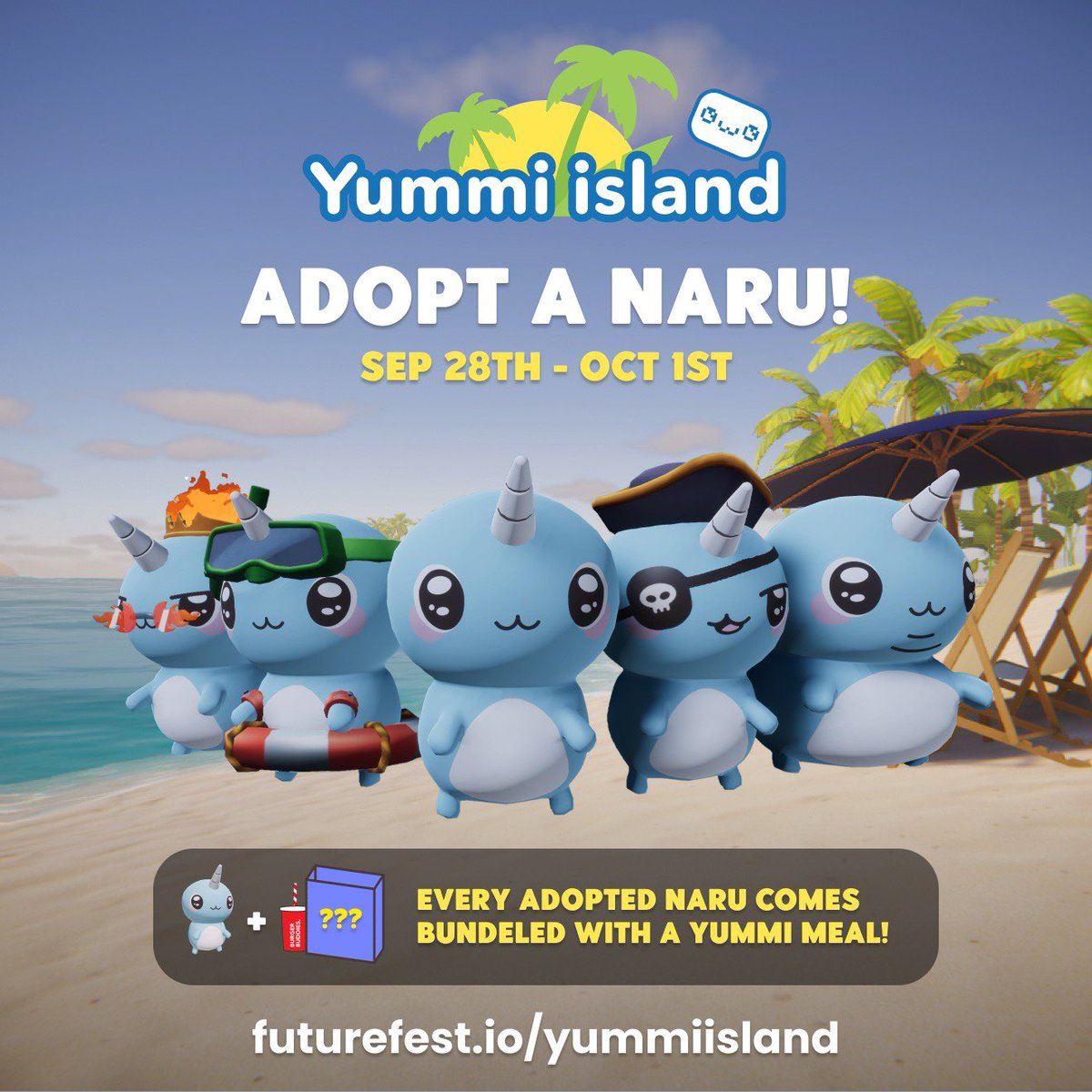 YummiUniverse's tweet photo. We all want to be a Naru, but here’s the next best thing. Adopt a Naru Pet! Stop by our Yummi Island event on Sep 28th to adopt an adorable Naru Pet! These companions follow you around at @futurefestxr events, and can evolve with Yummi meals! For info: https://t.co/5Lb3yxtysd https://t.co/TGNyoLCPvl