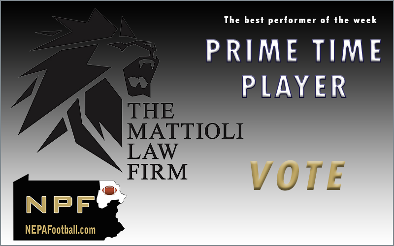 Time to vote for the Week 4 Prime Time Player presented by The Mattioli Law Firm. Voting ends midnight Thursday. nepafootball.com/2022-week-4-pr… <a href="/LLBlackKnightFB/">LakeLehmanBlackKnightsFootball</a> <a href="/PApatriot_fb/">PittstonAreaFootball</a> <a href="/VVCougars/">Valley View Cougars</a> <a href="/BDFN_OldForge/">Blue Devil Football Network</a> <a href="/DunmoreBucksAD/">Dunmore Athletics</a> <a href="/VVCougars/">Valley View Cougars</a> <a href="/dvwarriorfb/">Warrior Football</a>