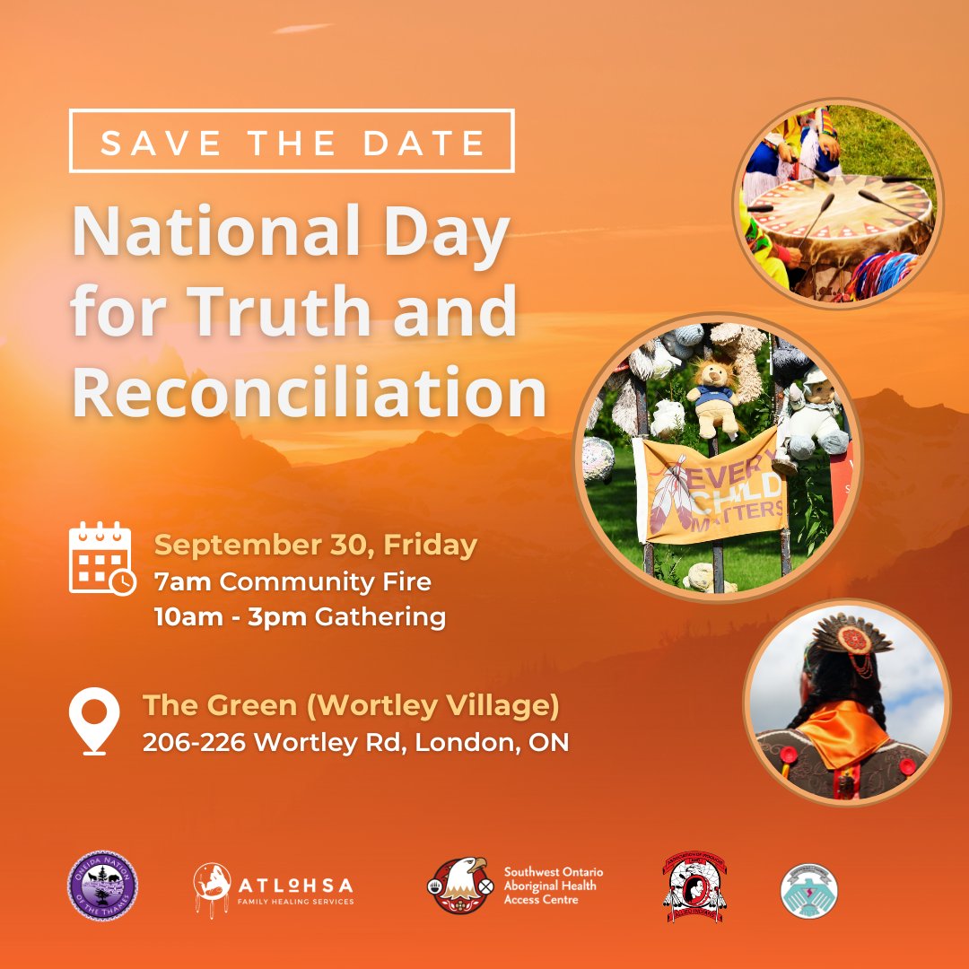 September 30 is the #NationalDayforTruthandReconciliation, a day to honour those who survived residential schools and to remember those who did not. Join us as we come together for a gathering at The Green (Wortley Village) 10am-3pm. All are welcome. #LdnOnt