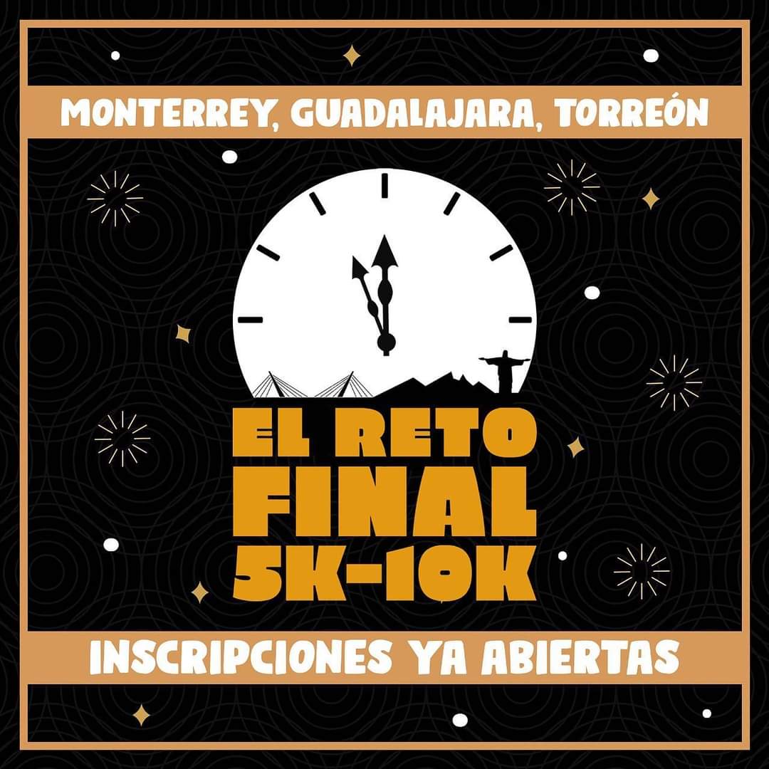 INSCRIPCIONES ABIERTAS!!!
El Reto Final llega a Torreón, Guadalajara y Monterrey🤩
Inscríbete  trotime.com y a partir del 26 de septiembre en tiendas Innova Sport de la República Mexicana.

Aprovecha el precio de preventa hasta el 15 de octubre‼️