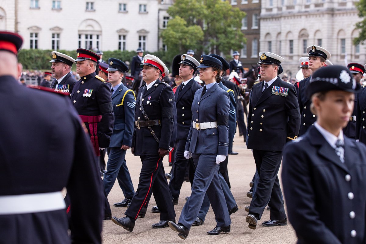 RoyalAirForce's tweet image. The RAF contributed to ceremonial and other duties during today’s state funeral of Her Majesty Queen Elizabeth II. Our personnel are proud &amp;amp; honoured to have served Her Majesty today &amp;amp; throughout her reign.