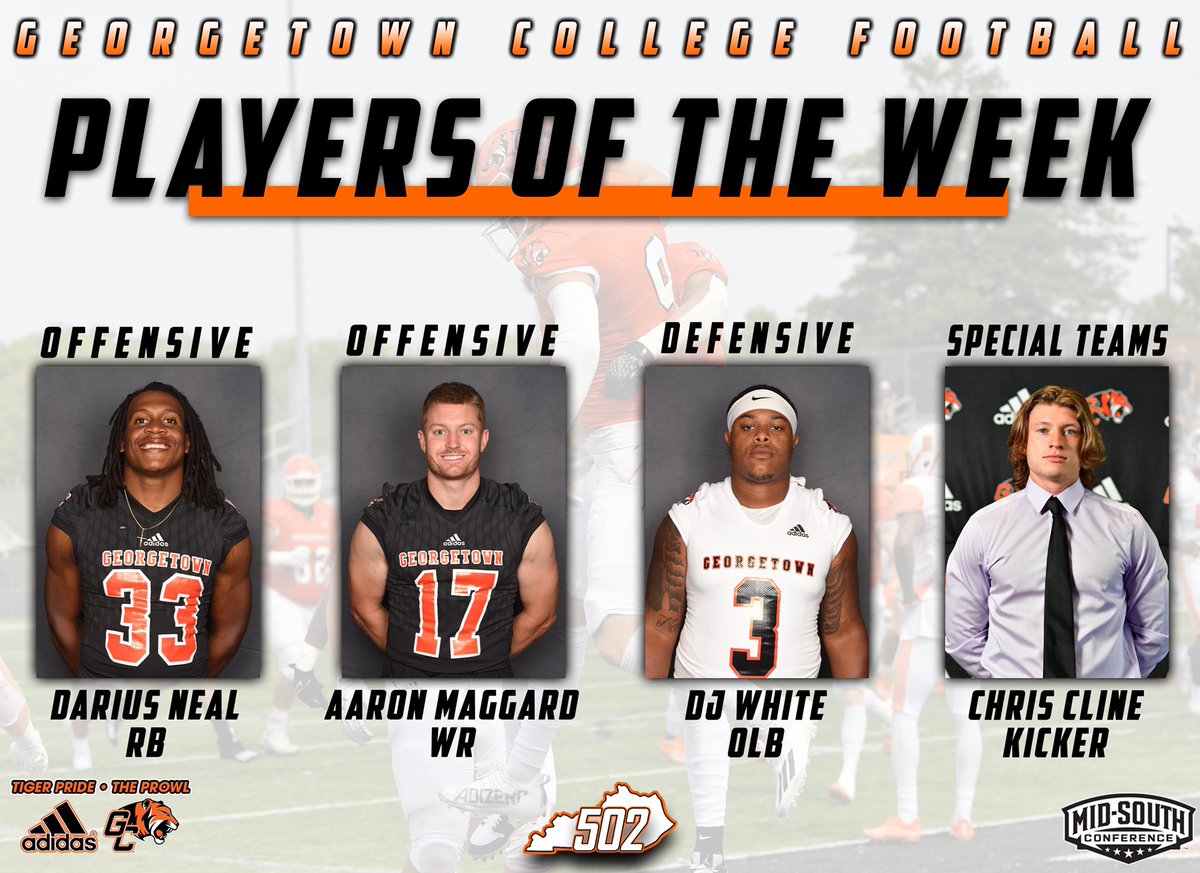 Gtown_Football's tweet photo. Game 3 P.O.T.W.:

#TigerPride🐅 | #TheProwl https://t.co/GxLTWxnug5