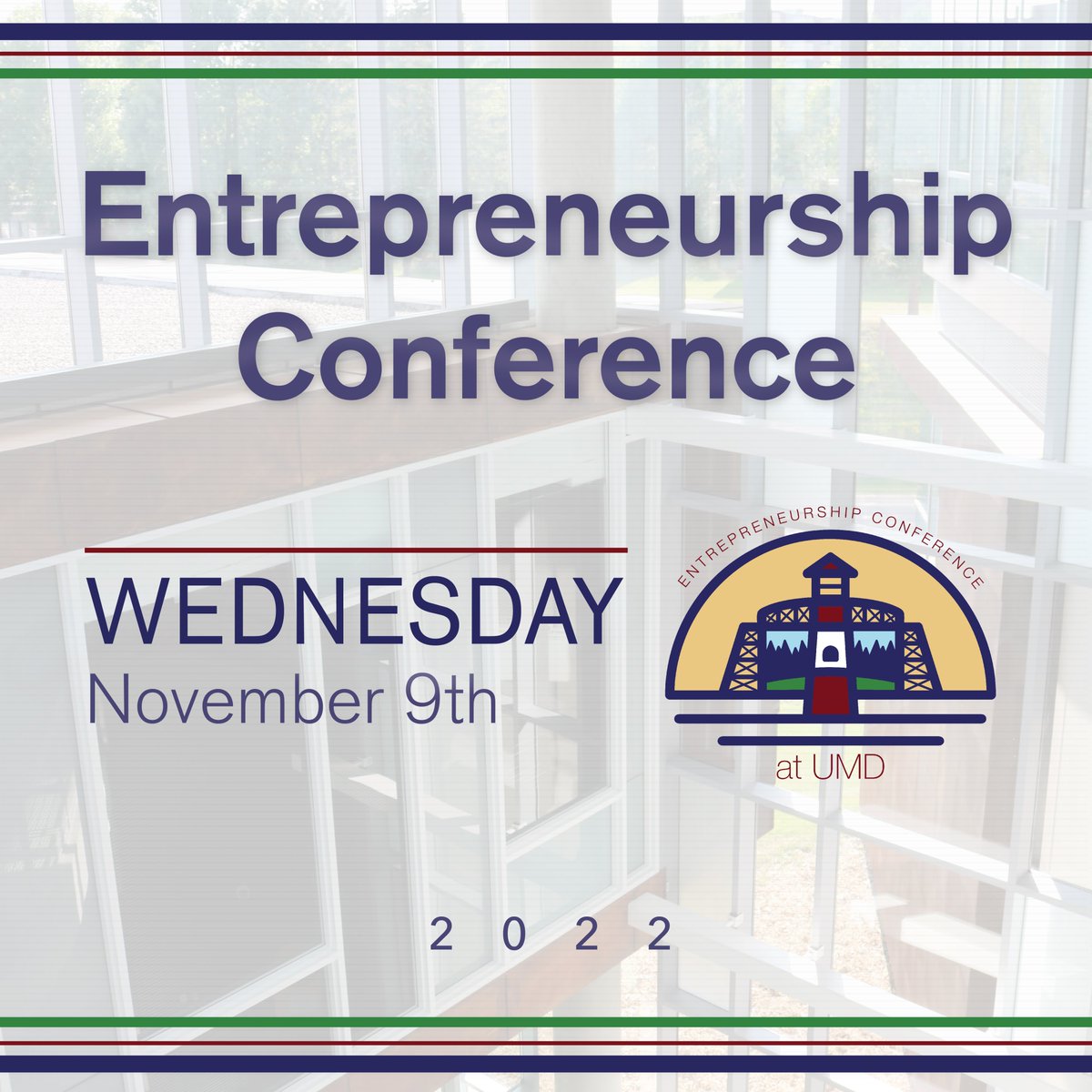 Hello and welcome back! We’re excited to announce that The 2022 Entrepreneurship Conference is scheduled for November 9th at MPAC. Mark you calendars and stay tuned to learn more about this year’s event + the planning team behind it!

#UMD #umdduluth #duluthmn #entrepreneurship