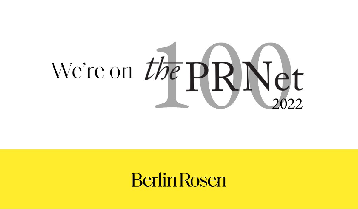 BerlinRosen's tweet photo. “BerlinRosen has long been an industry leader, renowned for their impressive campaign work and dedication to bettering the industry (and maybe even society) alike.”
We made #ThePRNet100 list! Proud of our fearless, awesome team. 👏💯
Full story: https://t.co/zNYlN1DmPv https://t.co/XuQCo7xD7w