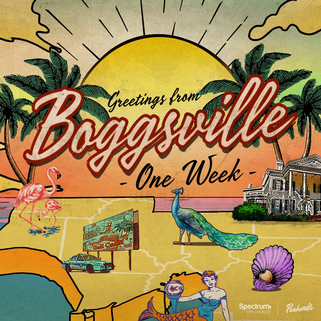Pack your bags, we're heading to Boggsville in ONE WEEK 🐊. See the premiere of #Panhandle on Spectrum, free on-demand 9/26. #SpectrumOriginals