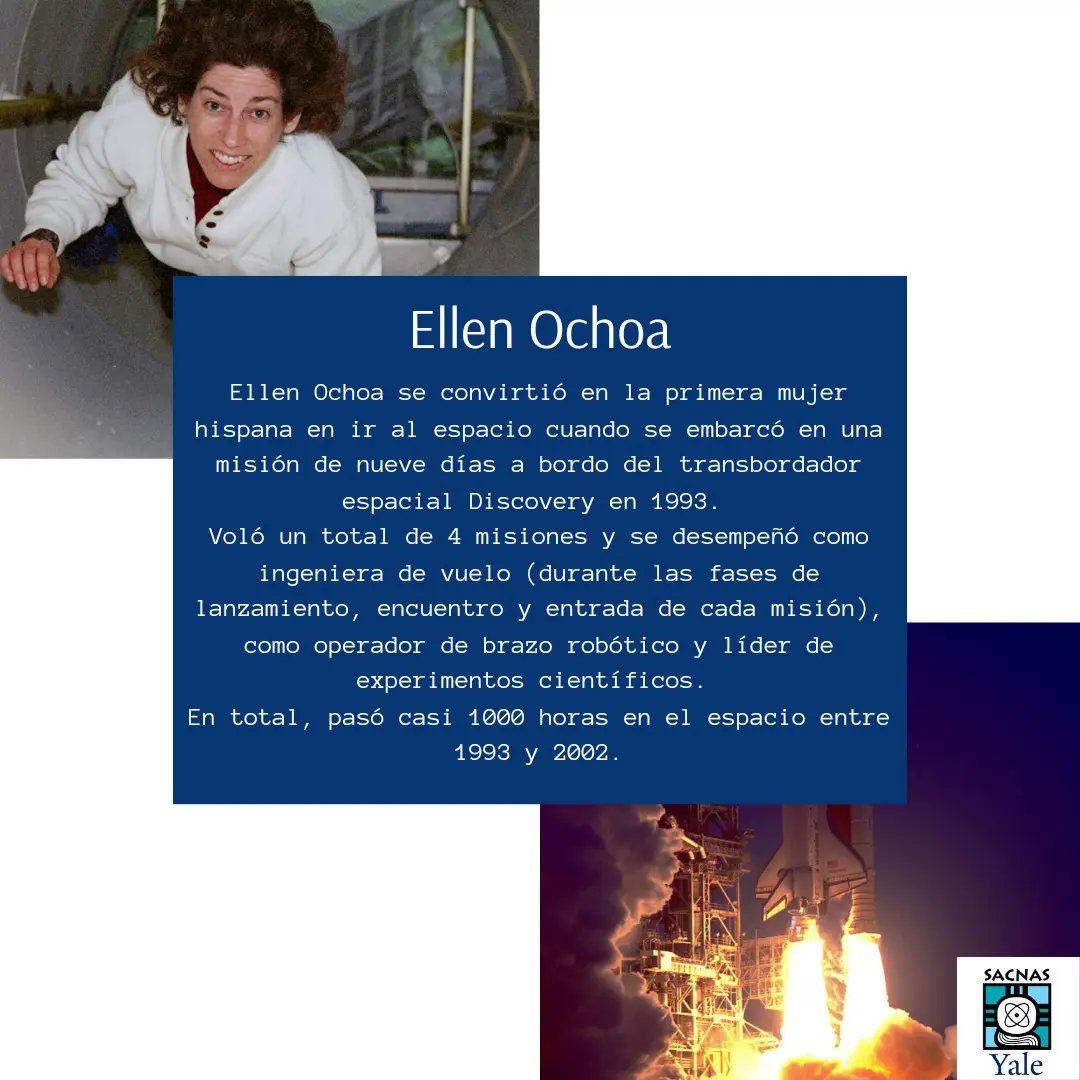YSACNAS's tweet image. In celebration of the National Hispanic Heritage Month we recognize the great achievements of Ellen Ochoa.

En celebración del Mes Nacional de la Herencia Hispana reconocemos los increíbles logros de Ellen Ochoa.

#NationalHispanicHeritageMonth
#latinxinstem #hispanicsinstem