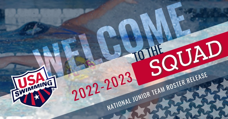 USASwimming's tweet photo. The future is in good hands 🤝

Now introducing your 2022-2023 National Junior Team, presented by @SwimFoundation ⤵️