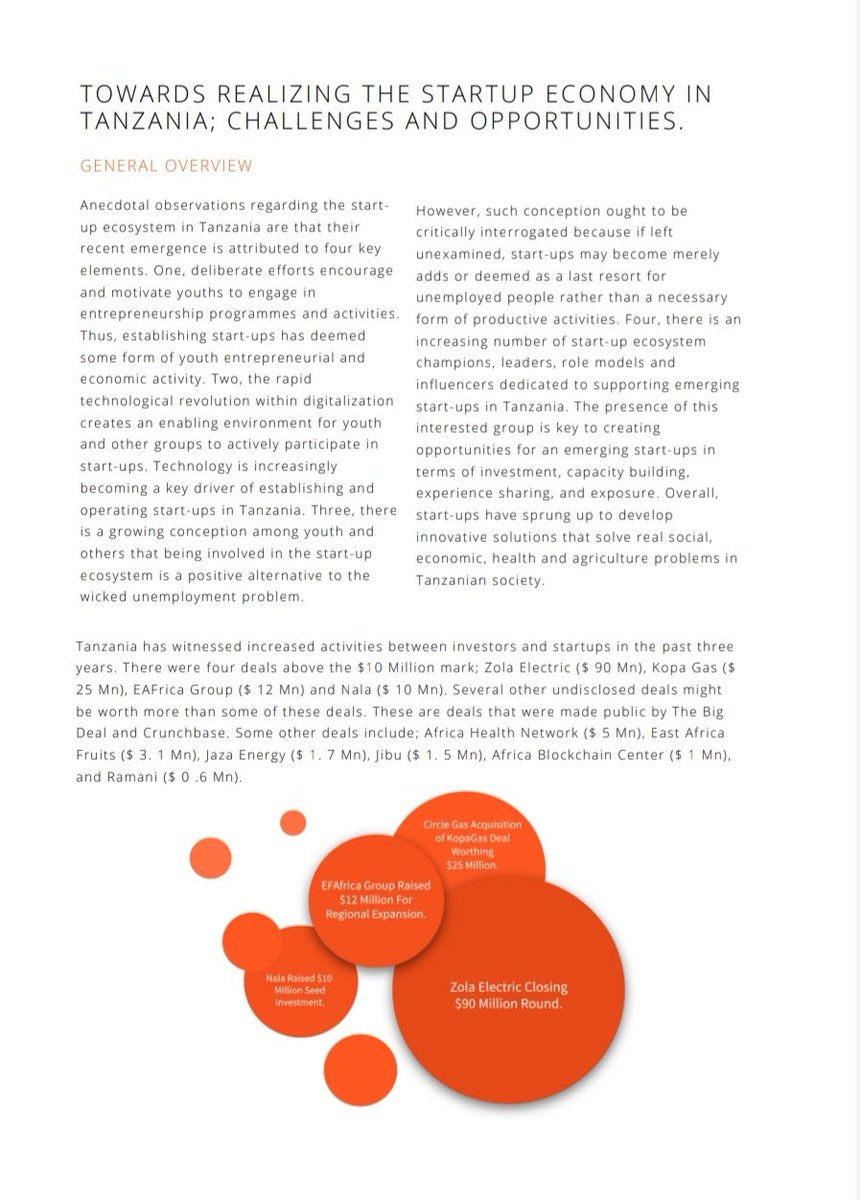 Afruturist's tweet photo. @VenturesSahara reports, "Towards Realising The Startup Economy in Tanzania; Challenges and Opportunities" is available on our website. Let's meet this Friday from 1800Hrs to reflect on key lessons from the report. #PotentialUnleashed2022 @SparkSahara 2022 https://t.co/y0xJjEPLci