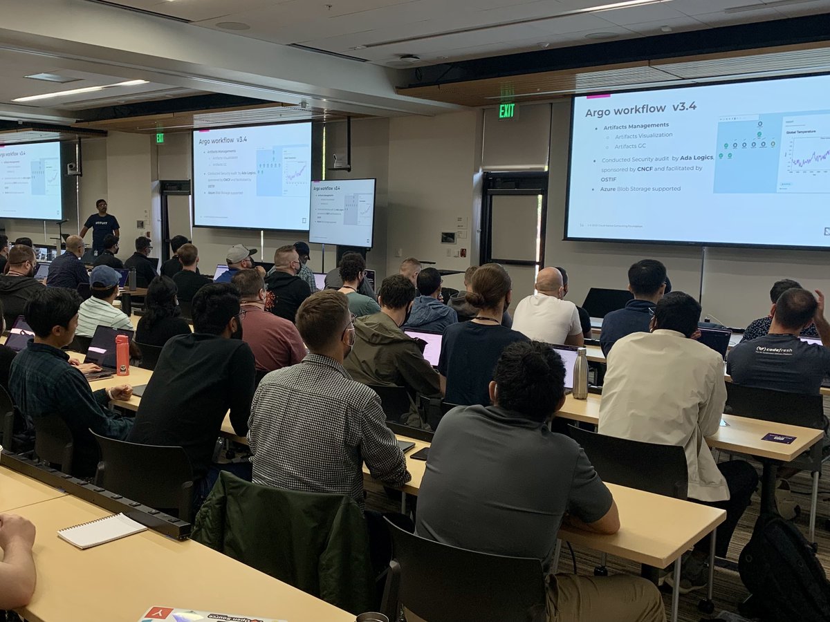 pipekitio's tweet photo. Argo Workflows v3.4 is GA! 🎉 @argoproj Project Lead &amp; Staff Software Engineer @Intuit, Bala, gave the roadmap update today at #ArgoCon https://t.co/QtqdQ54h0h