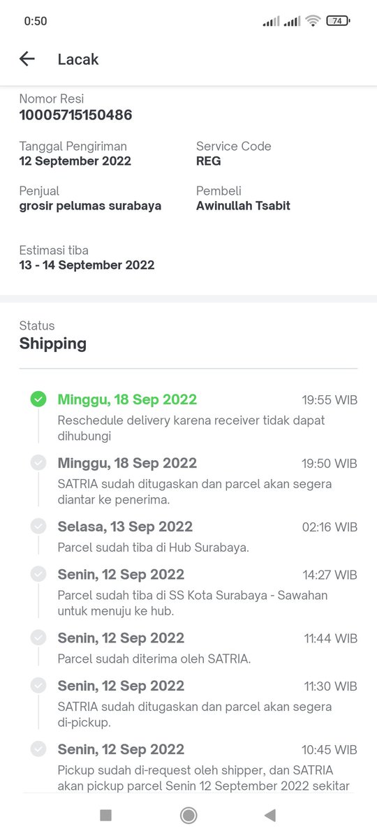 awinullah's tweet photo. @TokopediaCare 2 paket saya kok lama banget dianter sama kurir, padahal sama seller 1 hari langsung diproses. Lokasi juga sama2 surabaya https://t.co/JpiKaJODC1
