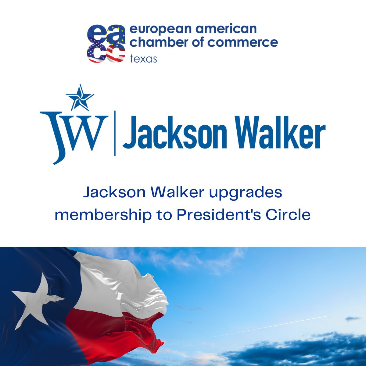 EaccTexas's tweet photo. Member news: We are delighted to announce Jackson Walker has upgraded their membership to President's Circle!
#jacksonwalker #eacc #texas #membership https://t.co/cUsBN598Uj