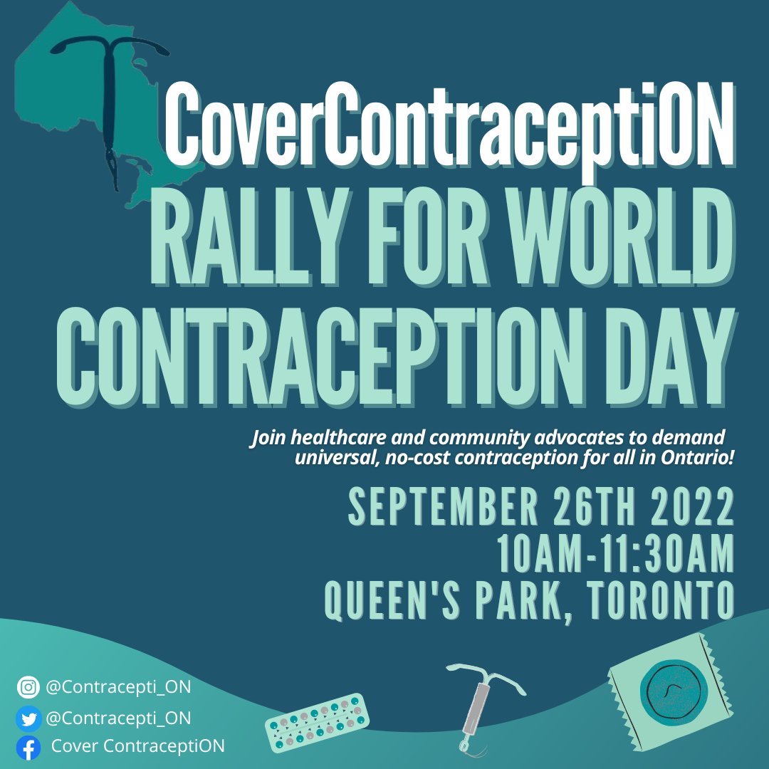 Contracepti_ON's tweet photo. THE COUNTDOWN BEGINS: 1 week until our #contraception rally 🎊

Join health advocates on Monday September 26th from 1000-1130am at our Queen's Park rally for universal, no-cost contraception for all in #Ontario!

RSVP here: https://t.co/ub0r8r6Eod https://t.co/pFQ4onL8gG