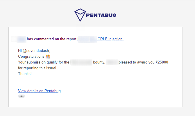 suvendu__dash's tweet image. Another Bounty on @pentabug ✌️
#bugbounty #cybersecurity #pentabug