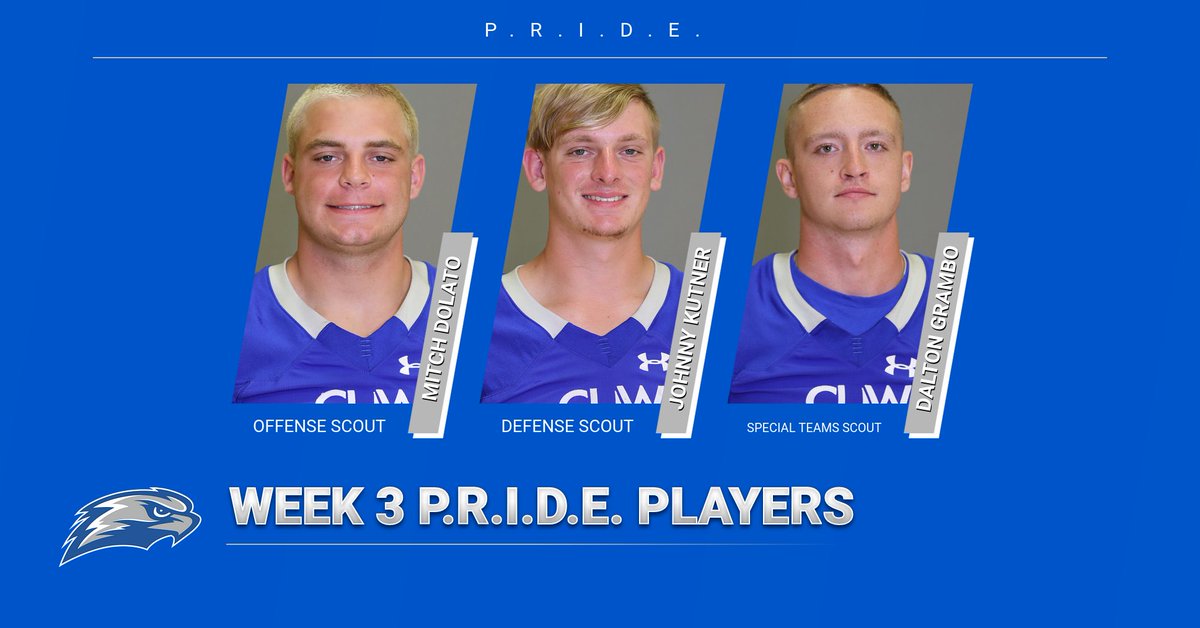 CUWFB's tweet image. Here are your Week 3 P.R.I.D.E. Players!