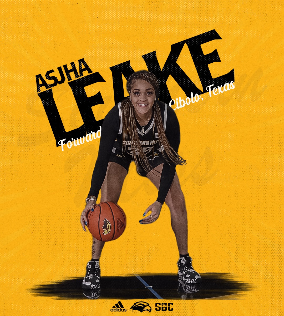 Southern Miss Lady Eagle Basketball (@southernmisswbb) on Twitter photo ๐๐๐ฉ ๐ฉ๐ค ๐ ๐ฃ๐ค๐ฌ ๐ฉ๐๐ ๐๐๐๐ฎ ๐๐๐๐ก๐๐จ:
The Lone Star Sophomore out of Steele HS: ๐๐ฌ๐ฃ๐ก๐ ๐๐๐๐ค๐
<a href="/LeakeAsjha35/">Asjha Leake</a> | #SMTTT ๐๐๐ฉ ๐ฉ๐ค ๐ ๐ฃ๐ค๐ฌ ๐ฉ๐๐ ๐๐๐๐ฎ ๐๐๐๐ก๐๐จ:
The Lone Star Sophomore out of Steele HS: ๐๐ฌ๐ฃ๐ก๐ ๐๐๐๐ค๐
<a href="/LeakeAsjha35/">Asjha Leake</a> | #SMTTT