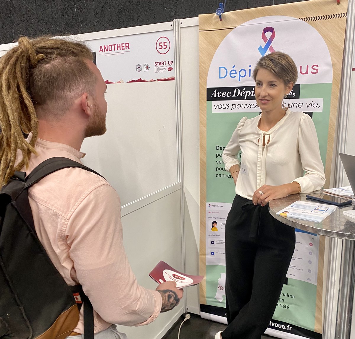 depistetvous's tweet photo. Aujourd’hui, l’équipe de Dépist&amp;Vous était au @RocherDePalmer pour les #StartupDay x #Signaux22 organisé par @UNITEC_Bdx 

Une belle opportunité de présenter notre plateforme dédiée à la prévention et au dépistage des cancers ! https://t.co/R9FbL912R8