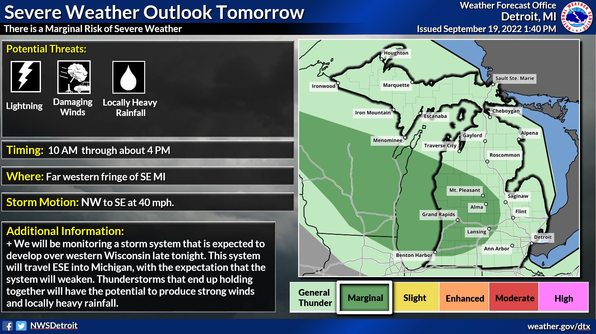 NWS Detroit on Twitter "We will be monitoring storms that are expected