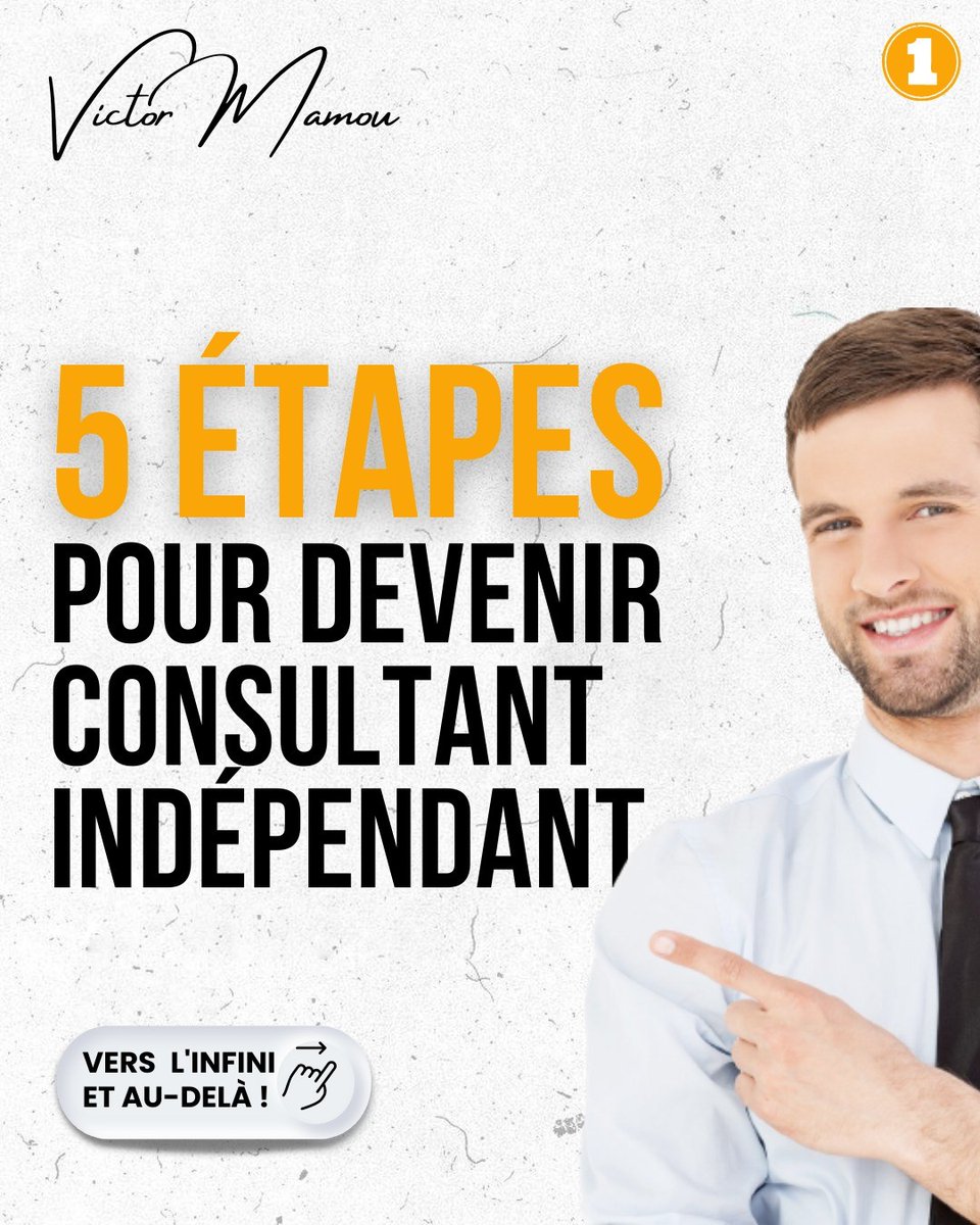 victormamou's tweet photo. Vous souhaitez devenir consultant indépendant et vous ne savez pas par où commencer ?
.
Je vous explique en cinq ... https://t.co/Xm3jMWVpKW