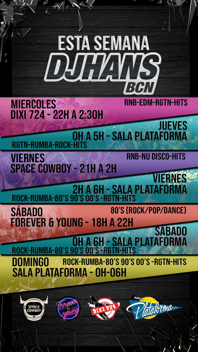 DJHANSBCN's tweet photo. Esta semana 

#barcelona #dj #djhansbcn #disco #pub #musica https://t.co/a4sksKU9FJ