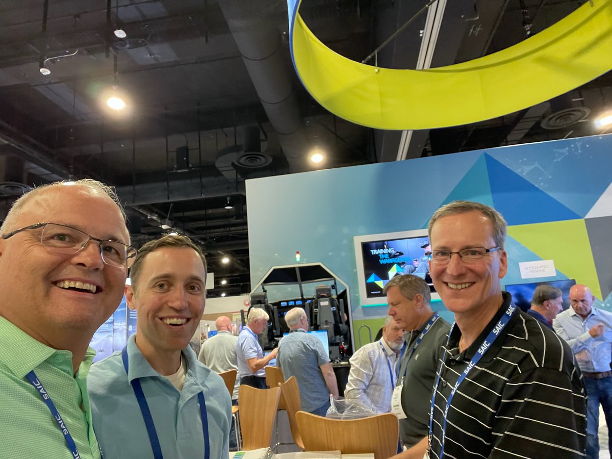 Sublousky's tweet photo. At @AFA_Air_Space #ASC22 with the bright minds of @SAICinc. Stop by our booth #810 and learn how we are helping our @usairforce and @SpaceForceDoD customers connect the battlespace with #data interoperability between command and the tactical edge. #JADC2 https://t.co/nxHQF2EDw5 https://t.co/W6GHDfKmpV