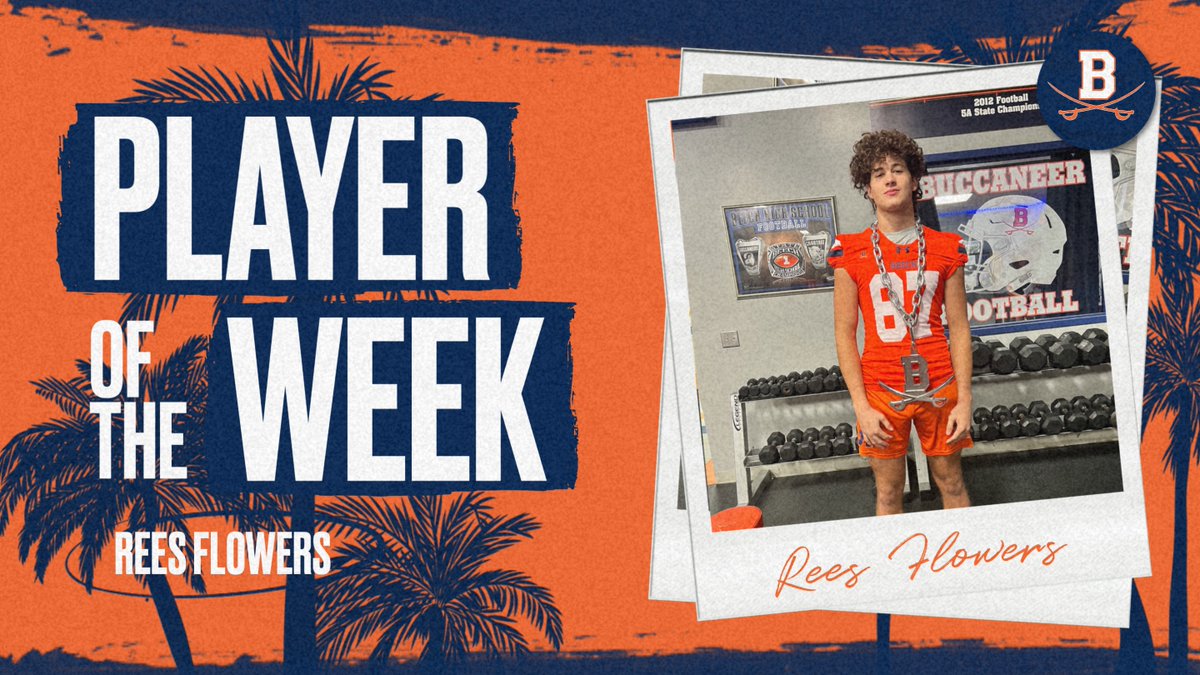 Congratulations to <a href="/ReesFlowers/">Rees Flowers</a> on earning Week 5's Player of the Week!!

1 Receiving TD
2 receptions for 24 yards
3 Tackles 
6 Pancake Blocks

#ShackleIslandMade