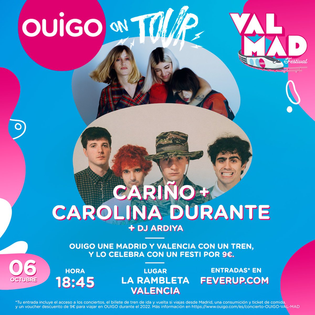 viajablog's tweet photo. Hoy salen a la venta las entradas para el #VALMAD Festival en Valencia. Sólo cuesta 9€ e incluye transporte en tren de alta velocidad desde Madrid. Te contamos cómo conseguirlas, qué incluyen y más detalles 👉 https://t.co/yiGX2wyl4k @OUIGO_Es https://t.co/oHhKOmfvjM