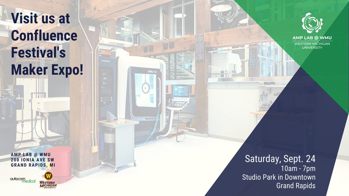 Come visit our booth at <a href="/ConfluenceGR_/">Confluence</a> from 10am - 7pm! Confluence is a multi-dimensional festival that explores what’s possible when art, music, science and technology converge. 

#ConfluenceGR #MakersExpo