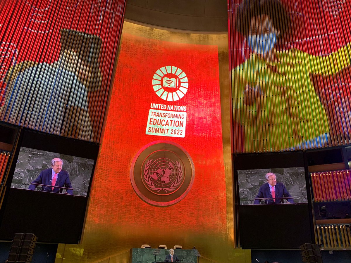 IcelandUN's tweet photo. Education at the ❤️ of the @UN. #TransformingEducation Summit in session and 🇮🇸 delegation in place. Quality education #SDG4 is 🗝 to a prosperous future and achieving all #SDGs https://t.co/l2SJS8gpnj