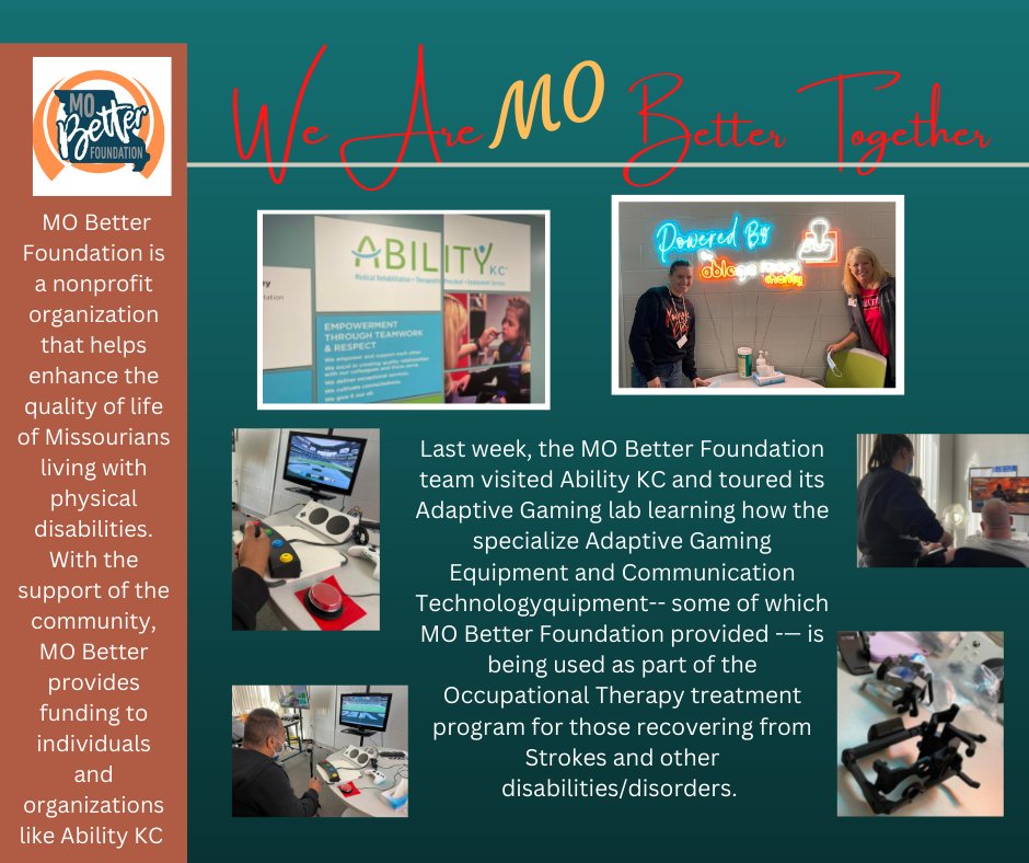 For more information on how MO Better Foundation's Adaptive Gaming program is helping enhancing -- and making "mo better" -- the lives of those living with physical disabilities, visit mobetter.org