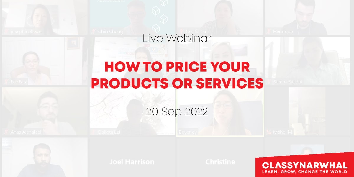How much should I charge? What should my pricing tiers look like? How do I increase pricing?

Join me tomorrow for a Live Webinar + Discussion. Find the right session for you here: ow.ly/3S7h50KrIZS

#entrepreneurship #pricing #revenueoptimization #sales