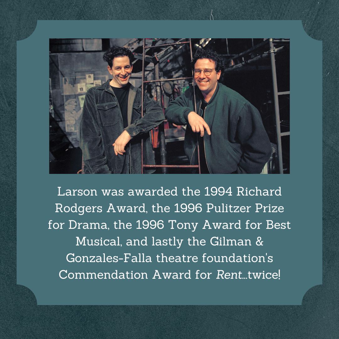 Jonathan Larson (Feb 4, 1960 – Jan 25, 1996) wrote the books, music, and lyrics for "Rent".  Swipe to learn more about his extraordinary, and unfortunately abbreviated, career. See his work "Rent" in person at the Hilberry Theatre Sep 23 - Oct 2. Link in bio for tickets