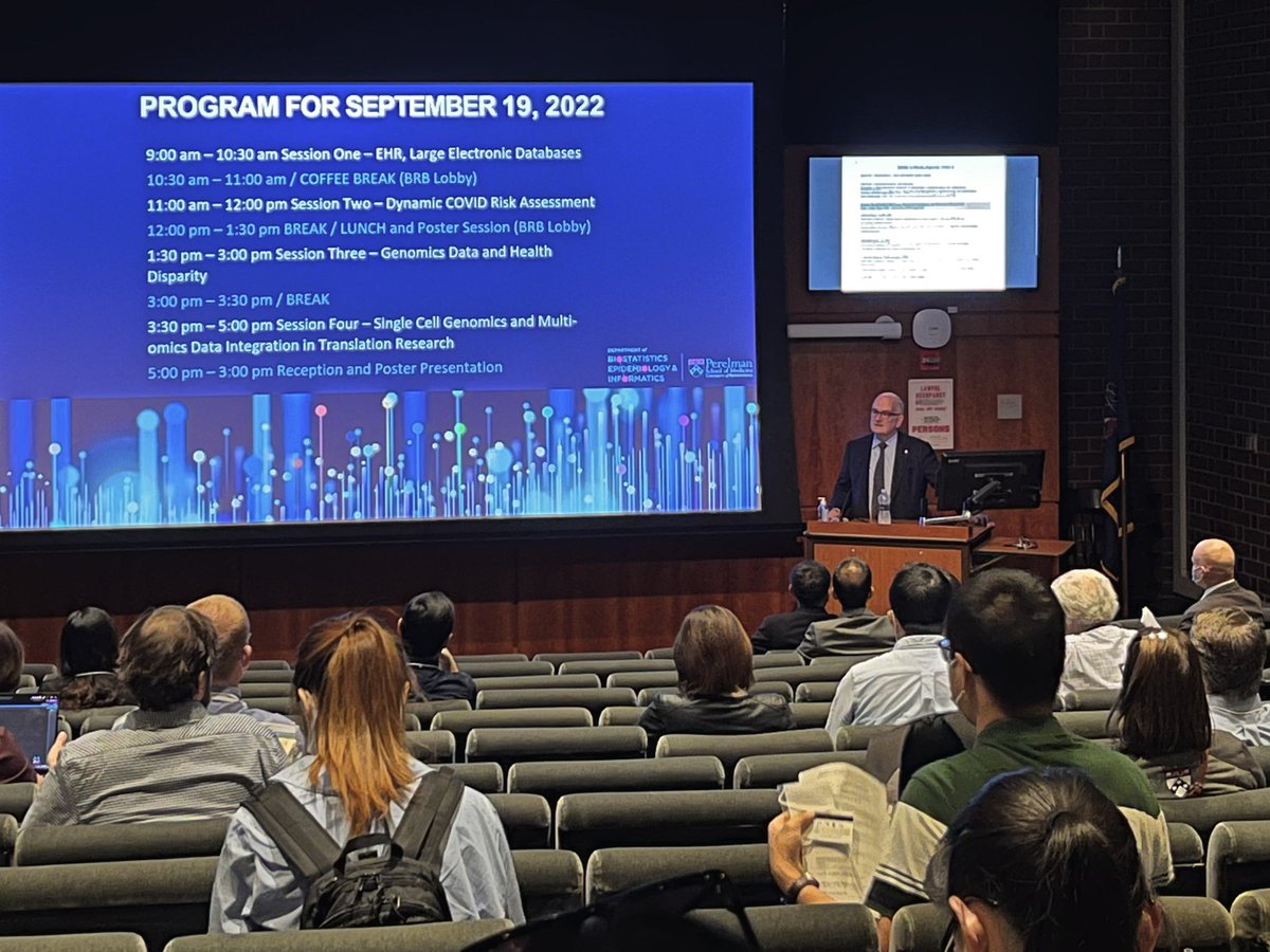 UPennDBEI's tweet photo. Our #PennBigData conference is happening now with experts in the field and posters from student researchers.
#EHR #Covid19 #genomics #CausalInference #multiomics #microbiome #CancerData #Bioinformatics https://t.co/WdP9WDJ4eg