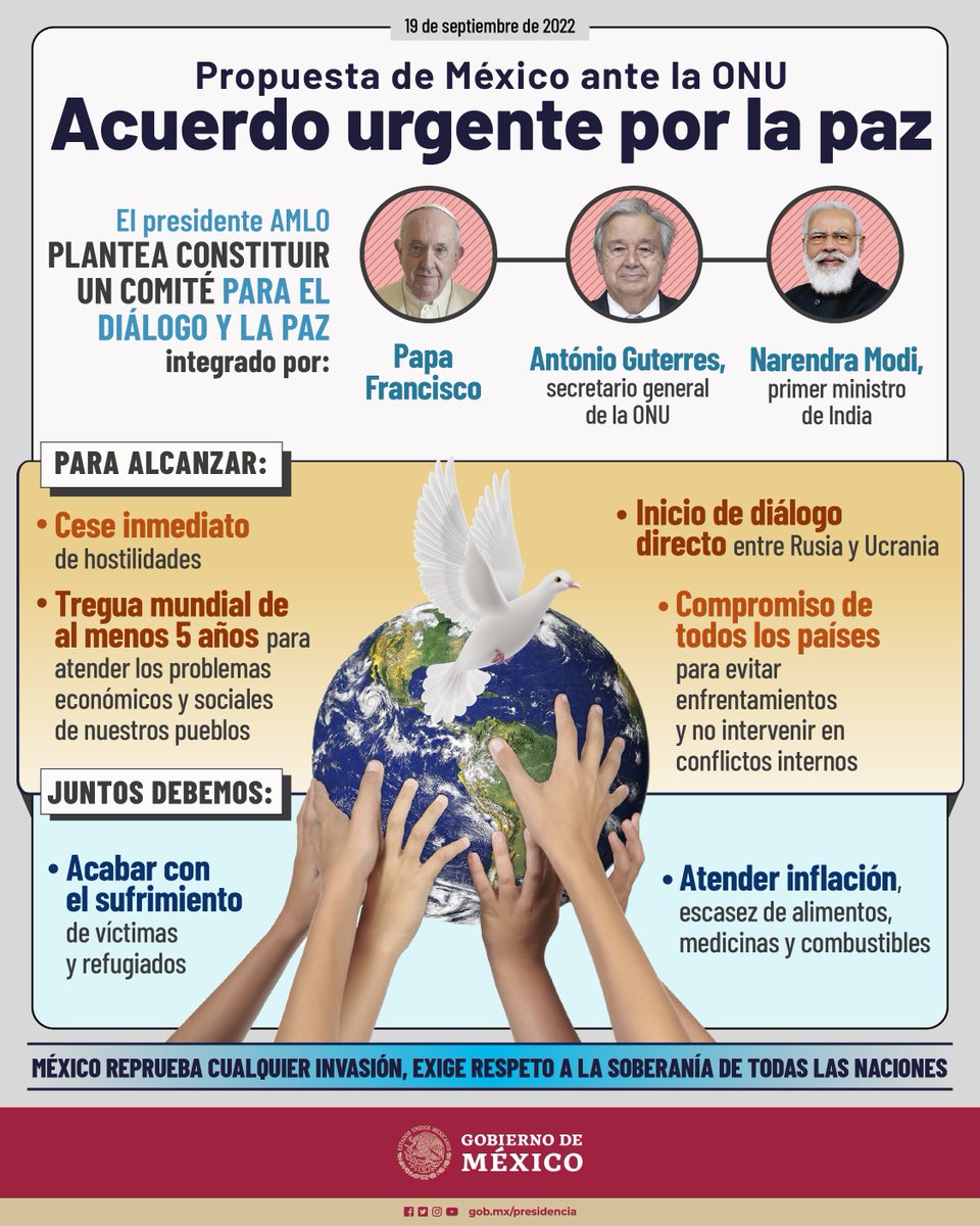 Propuesta de #México ante la ONU | Acuerdo urgente por la paz 🕊