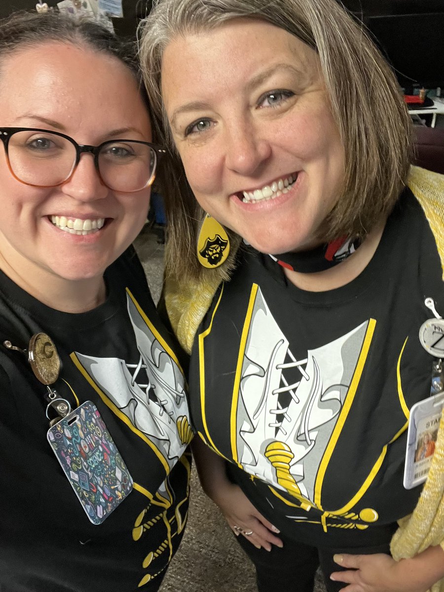 Secondary icoaches commemorated International Talk like a Pirate day with Captain <a href="/BrandonVestal1/">Brandon Vestal</a> reading to elementary students and his shipmates adding flare in Pirate Nation. Arr, Matey!