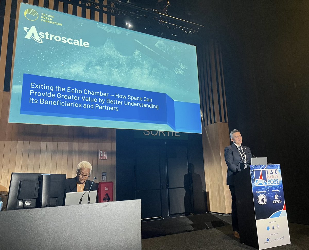 Astroscale (@astroscale_hq) on Twitter photo What can we do to exit the space sector echo chamber and build relationships outside of our industry? Great presentation by our VP of Marketing and Communications, <a href="/DaveAHebert/">Dave Hebert</a> 👏
Read more 🔗 iafastro.directory/iac/paper/id/7… What can we do to exit the space sector echo chamber and build relationships outside of our industry? Great presentation by our VP of Marketing and Communications, <a href="/DaveAHebert/">Dave Hebert</a> 👏
Read more 🔗 iafastro.directory/iac/paper/id/7…