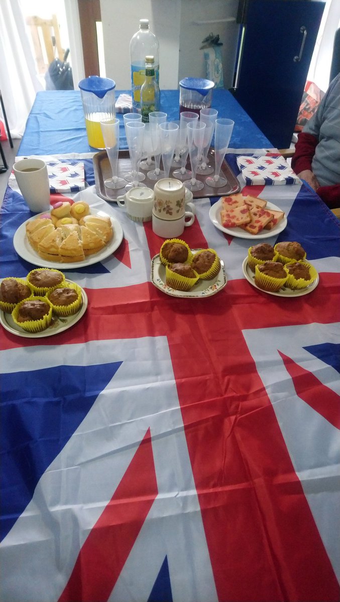 mahriedgar's tweet photo. Black arm bands and a toast to our Queen accompanied our very British tea and cake today as we celebrated the life of Queen Elizabeth II https://t.co/hjEhjxivOJ