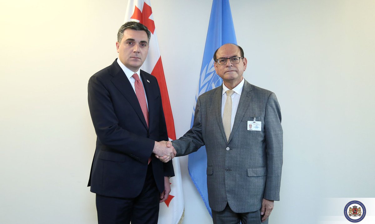 Within the scope of #UNGA, FM @iliadarch held a meeting with his Peruvian counterpart @CesarLanda0. The parties highlighted the importance of enhancing ties of Georgia with Latin American countries and welcomed the friendly relations established between Georgia and Peru. https://t.co/dhteUK0dwt